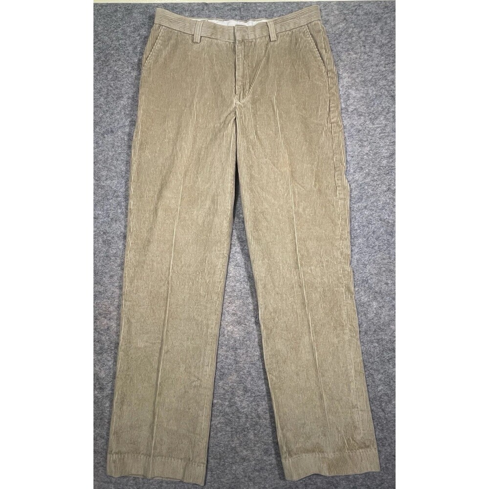 Orvis Corduroy Pants Khaki Men’s Size 34 Flat Front Pockets